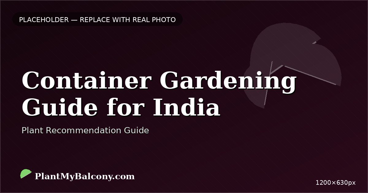 Container Gardening Guide for India â Complete Overview
